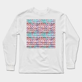 Pastel Knit Waves Long Sleeve T-Shirt